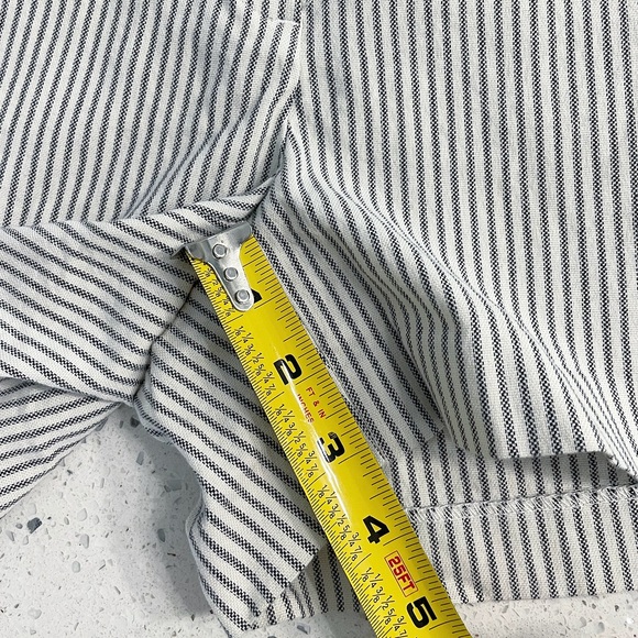 Theory Striped shorts Women’s 6 Gray/White Chino Cotton Lycra Made In USA - Picture 5 of 7